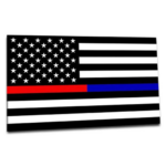 Thin Red And Blue Line American Sticker, 4 X 6 Inches